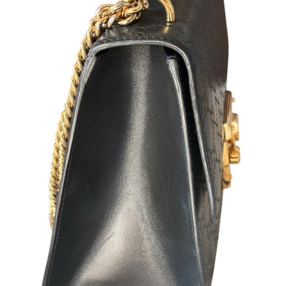 Gucci black microguccissima padlock chain two way bag size medium - Picture 3 of 15
